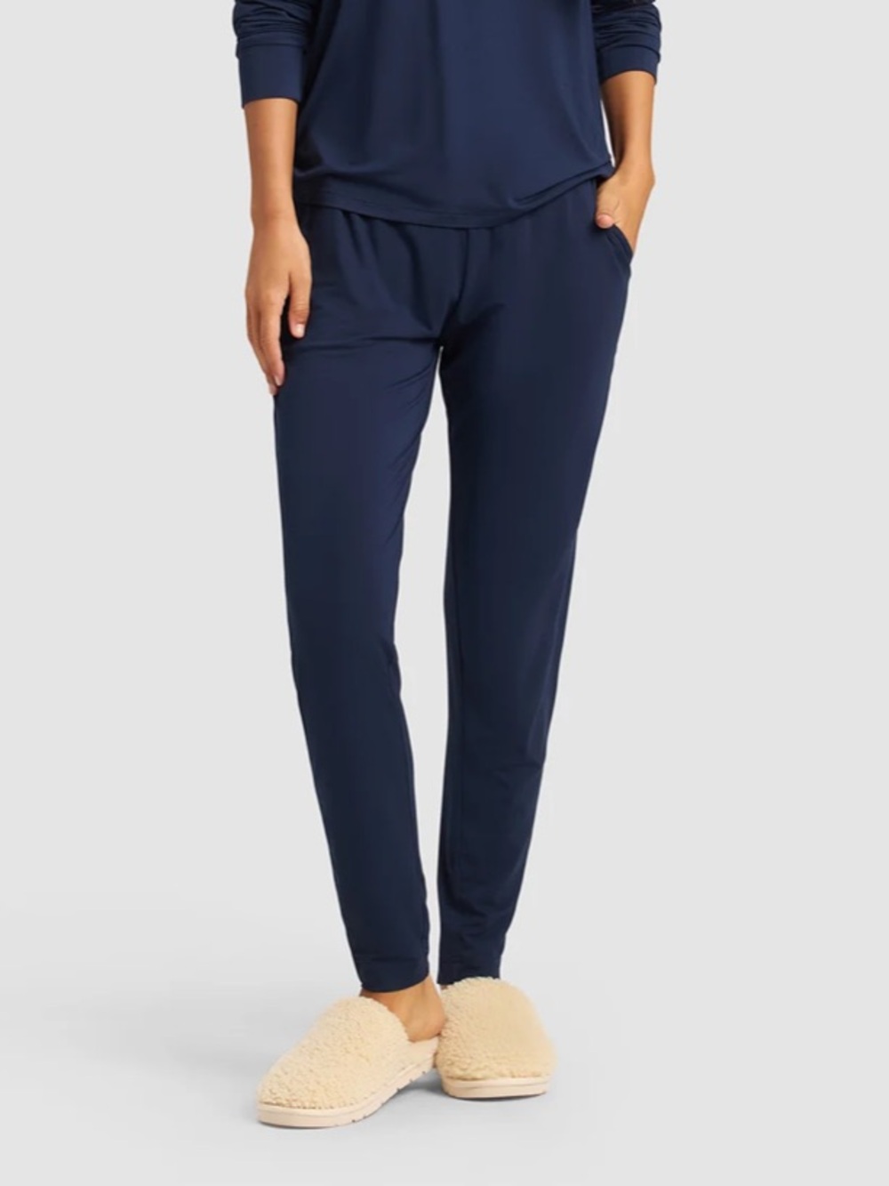 COZY Earth Navy Bamboo Tapered Leg Pants